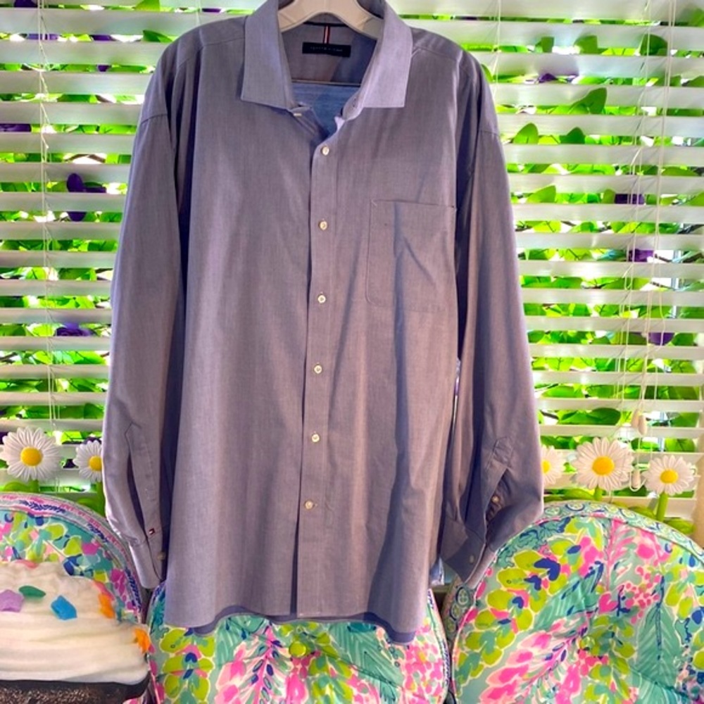 Tommy Hilfiger blue button down shirt